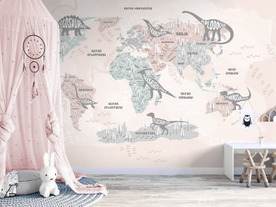 Fototapeta Mapa świata w różowych kolorach