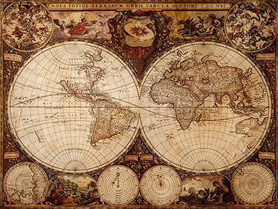 Fototapety mapy świata