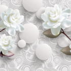 Miniatura fototapety Białe kwiaty i kule